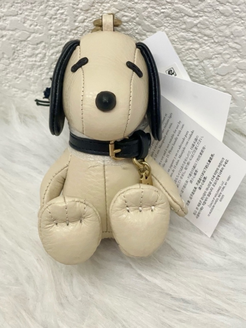 NWT Coach X Peanuts Snoopy Bag Charm CBH29 in ivory black